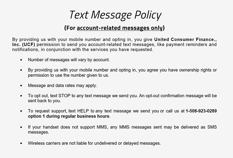 Text Message Policy